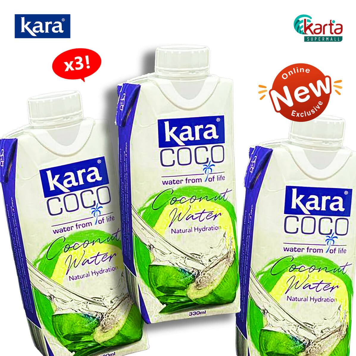 Refresh & Rehydrate with KARA Coco Coconut Water 330ml x 3 Packs